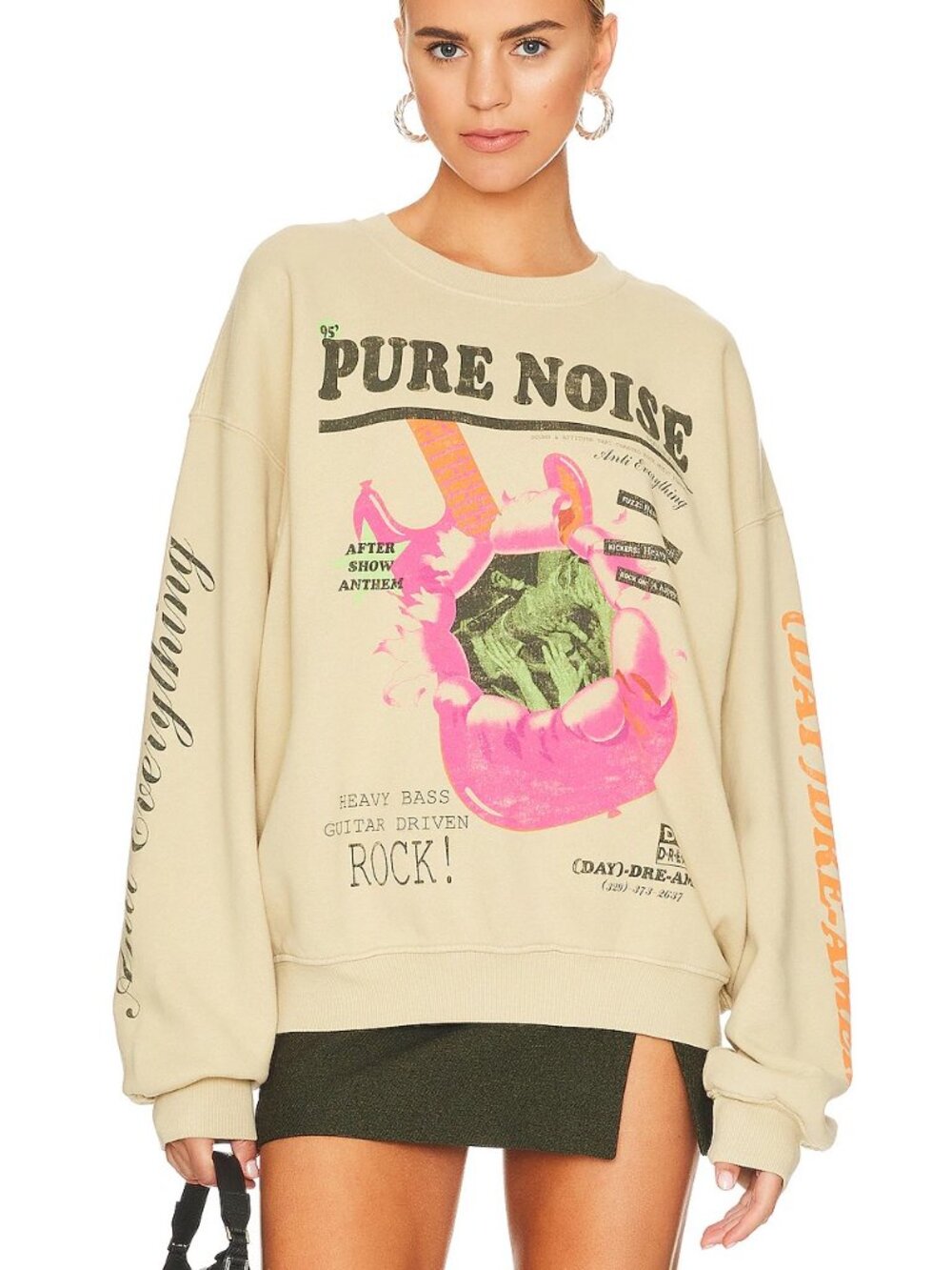 Daydreamer Pure Noise Oversized Graphic Crewneck Sweatshirt